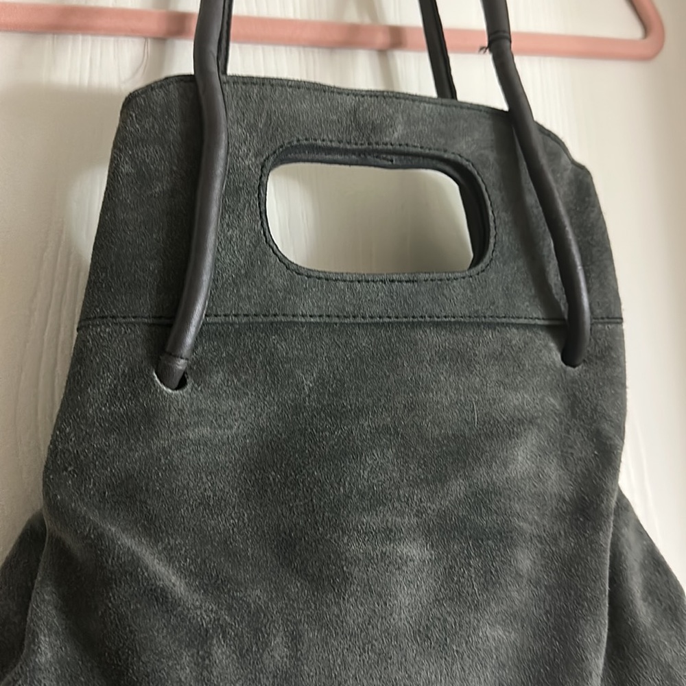 Gray suede free people hobo shoulder bag - Picture 2 of 9